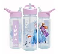Disney - Borraccia per acqua con cannuccia da 500 ml con adesivo personalizzato Frozen Magic, prodotto ufficiale di Polar Gear, riutilizzabile, per bambini, antigoccia, Tritan senza BPA, ideale per la scuola materna e lo sport, picnic - viola