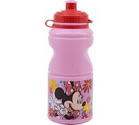 Disney Borraccia rosa per bambine in plastica Minnie 380 ml con chiusura antigoccia e banda antiscivolo