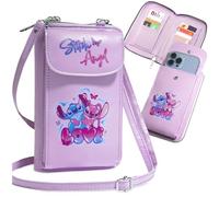 Disney Borsa Tracolla Stitch - Borsetta Porta Cellulare Portafoglio Tracolla Regolabile Chiusura Zip