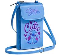 Disney Borsa Tracolla Stitch - Borsetta Porta Cellulare Portafoglio Tracolla Regolabile Chiusura Zip