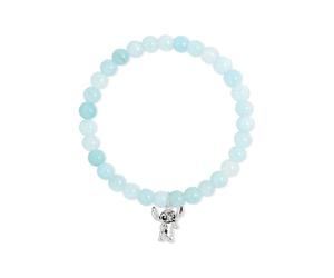 Disney Bracciale estensibile con perline azzurre e cuciture argentate
