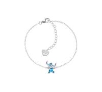Disney Bracciale Lilo e Stitch in argento 925 per Bambine e Ragazze, Misura Regolabile fino a 18 cm, Braccialetti Bimba Smalto Multicolore