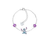 Disney Bracciale Lilo & Stitch per Bambine in Argento, Lunghezza 13-17cm, Gioielli Disney