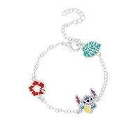 Disney Bracciale Lilo & Stitch per Donna in Ottone, Lunghezza 17-20cm, Gioielli