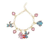 Disney Bracciale Lilo & Stitch per Donne in Ottone con Ciondoli, Lunghezza 18+2.5cm