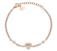 Disney Bracciale Minnie Mouse, Acciaio Inossidabile e Zirconi per Bambini e Bambine, Lunghezza 13-18 cm, Gioielli