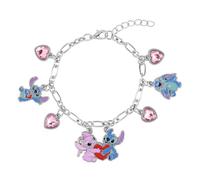 Disney Bracciale Stitch & Angel Charm, Misura unica, Oro imitazione, Nessuna pietra preziosa