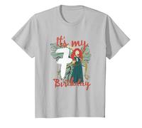 Disney Brave Merida It's My Seventh Birthday Maglietta, Bambini, Argento, 4 anni