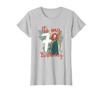 Disney Brave Merida It's My Seventh Birthday Maglietta, Donna, Argento, S