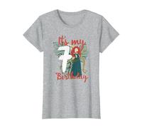 Disney Brave Merida It's My Seventh Birthday Maglietta, Donna, Grigio Melange, M