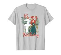 Disney Brave Merida It's My Seventh Birthday Maglietta, Uomo, Argento, M