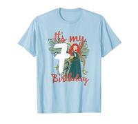 Disney Brave Merida It's My Seventh Birthday Maglietta, Uomo, Celeste, S