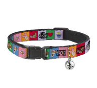 Disney Breakaway Cat Collar Winnie the Pooh and Friends and Icons Blocks Multi