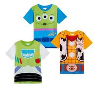 Disney Buzz Woody Alien - Set di 3 magliette per bambini, multicolore, 5-6 Anni