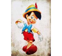 Disney Calamita (magnete) Serie Pinocchio Vintage Stampa su Legno 10x6 cm