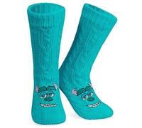 Disney Calze a Pantofola da Donna - Calzini Antiscivolo Donna Caldo Pile - Gadget Minnie Malefica Minou Stregatto (Blu Sully)