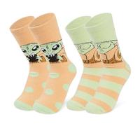 Disney Calze Donna a Pantofola - Set 2 Paia Calzini Antiscivolo Invernali Stitch Topolino Minnie Baby Yoda (Multicolore Baby Yoda)