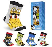 Disney Calze Uomo a Tre Quarti EU 40-45, Pacco da 5 Morbido Calzini Uomo Divertenti, Idea Regalo (Multi Goofy)