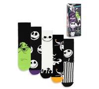 Disney Calzini al polpaccio di Jack Skeletron, The Nightmare Before Christmas, set da 5 | Calzini unisex per adulti con teschi, strisce e personaggi | Abbigliamento quotidiano e Halloween