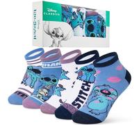 Disney Calzini Corti Donna, Morbido e Traspirante Calze Cotone - Pacco da 5 (Multi Stitch)