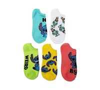 Disney - Calzini invisibili da donna con motivo Lilo & Stitch, confezione da 5, 9-11