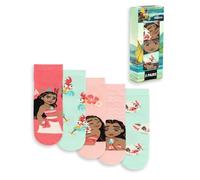Disney Calzini multicolori per bambine di Oceania, set da 5 | Varie fantasie per tutti i giorni | Calzini con personaggi per bambini | Accessori divertenti a tema film | Merchandising