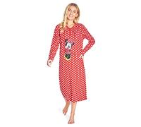 Disney Camicia da Notte Donna Manica Lunga Stitch Mickey Minnie (XL, Rosso Minnie)
