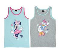 Disney Canottiera intima per ragazze - Minnie & Daisy Canottiera per bambini blu/grigio (confezione da 2), multicolore, 122 cm-128 cm