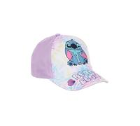 Disney Cappellino con Visiera Stitch per Bambine, Tie-Dye Rosa e Lilla, Tema Spiaggia (IT, Numero, 52, Viola)