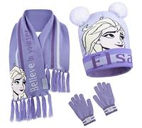 Disney Cappello Bambina Elsa Frozen, Set Invernale Cappello, Sciarpa, Guanti