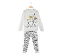 Disney Carica dei 101 Pigiama lungo da bambina in cotone interlock - bianco