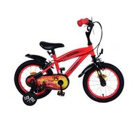 Volare Disney Cars - Bicicletta per bambini da 14 pollici, colore rosso con due freni a mano, sicurezza, comfort e gioia di lunga durata!