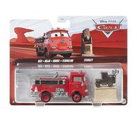 Disney Mattel Auto Cars Red The Fire Truck e Stanley Monument pressofuse Scala 1:55 2023 2-pack