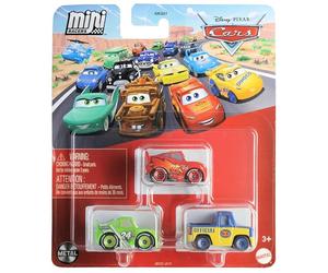 Disney Cars Mini Racers - Confezione da 3 pezzi: Saetta McQueen, Vitoline #24 Brick Yardley, Dexter Hoover