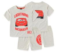Disney Cars Saetta McQueen - Set maglietta a maniche corte e pantaloncini in spugna francese per bambini grandi, Beige, 4