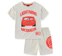 Disney Cars Saetta McQueen - Set maglietta a maniche corte e pantaloncini in spugna francese per bambini grandi, Beige, 4