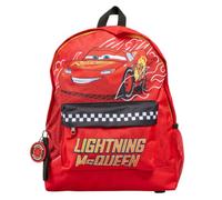 Disney Cars Saetta McQueen - Zaino per bambini, per la scuola, con tasca frontale, colore: rosso