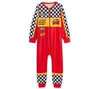 Disney Cars Tutina per ragazzi da corsa pilota vestire tutto in uno bambini Saetta McQueen Pjs in pile, Rosso, 7-8 Years