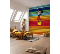 Disney Carta da Parati Bambino Camera Murale 300x249cm Topolino Arcobaleno Rosso