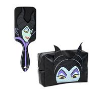 Disney Cavitte Borsa da Toilette e Pettine, Set di Bellezza Malefica Borsa da Viaggio e Spazzola per Capelli, Regalo per Ragazze, Donne, Adolescenti