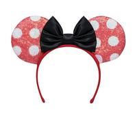 Disney Cerchietto per capelli con orecchie di Minnie Mouse, con paillettes, colore rosso e bianco, con licenza ufficiale Disguise, taglia unica