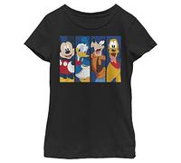 Disney Characters Bro Time Girl's Solid Crew Tee, Nero, X-Small, Schwarz, XS