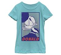 Disney Characters Comic Pop Duck Girl's Solid Crew Tee, Tahiti Blue, X-Small, Tahiti Blue, XS