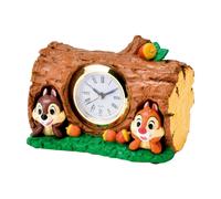 Disney Chip & Dale Orologio da Tavolo Scrivania Statuina in Legno Figura Anal...