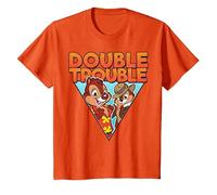 Disney Chip 'N Dale Double Trouble Text Maglietta, Bambini, Arancio, 6 anni