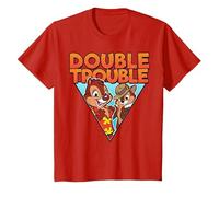 Disney Chip 'N Dale Double Trouble Text Maglietta, Bambini, Rosso, 6 anni