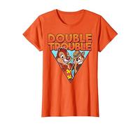 Disney Chip 'N Dale Double Trouble Text Maglietta, Donna, Arancio, XL