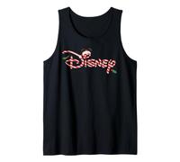 Disney Christmas Candy Cane Script Logo Holiday Trip Canotta