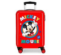 Disney Circle Mickey Trolley cabina Rosso 37x55x20 cms Rigida ABS Chiusura a combinazione numerica 34L 2,6Kgs 4 doppie ruote Bagaglio a mano