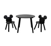 Disney Set Tavolo e Sedie, Legno di Pino MDF da 15 mm, Nero (Black), Piccolo